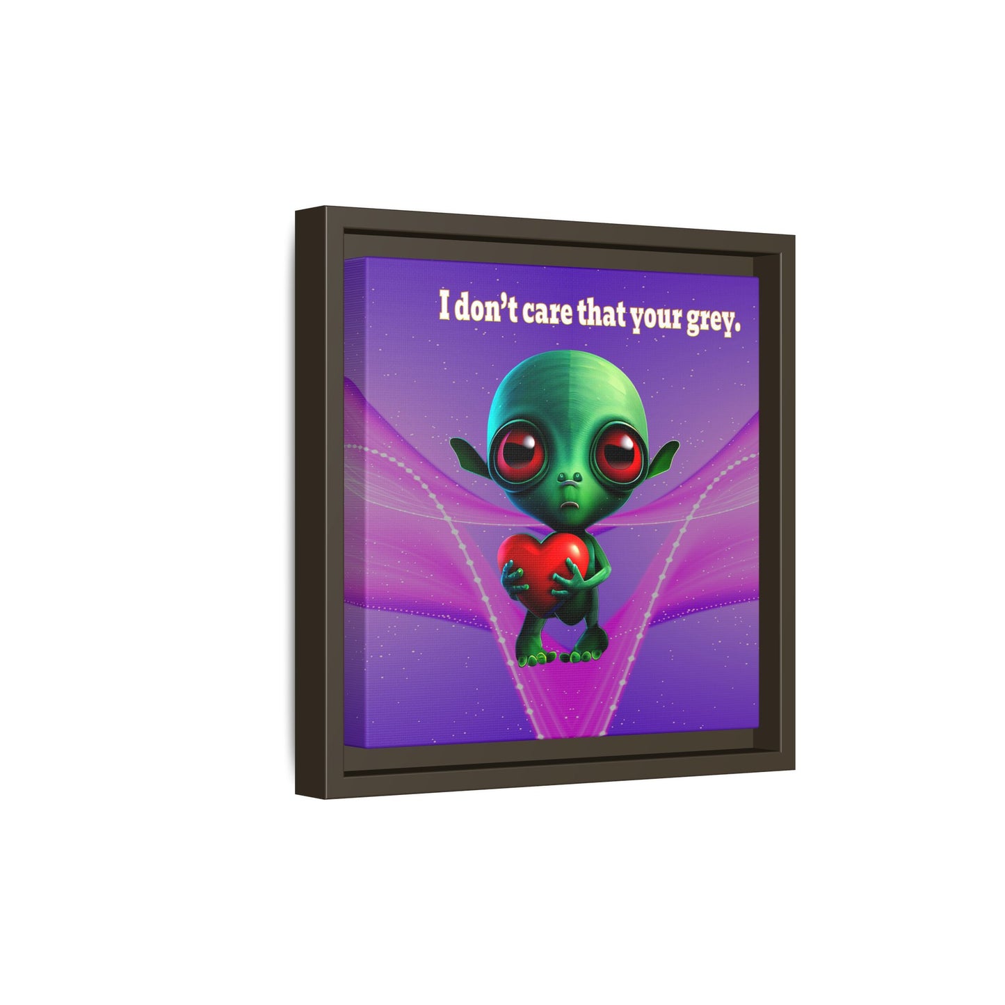 I don't care that your grey - framed canvas art (purple-pink wave)