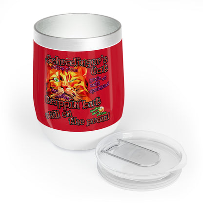 schrodinger's cat - Chill Wine Tumbler (dark red)