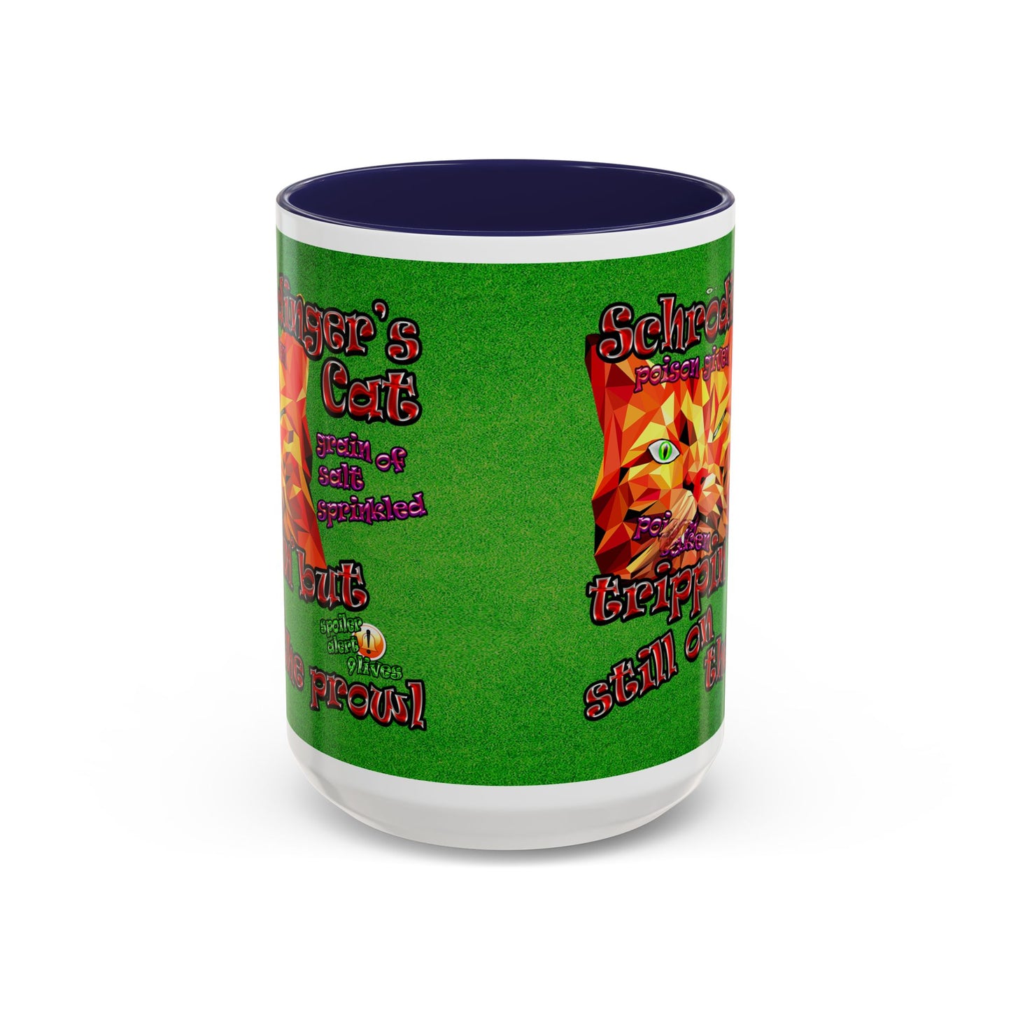 schrodinger's cat - Accent Mug (green turf)