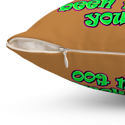 noticed you noticing - Spun Polyester Square Pillow - (light brown)