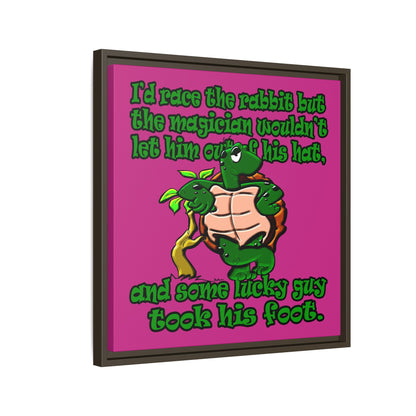 turtle race - framed canvas art (pink)