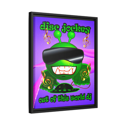 disc jockey - framed canvas art (purple-pink wave)
