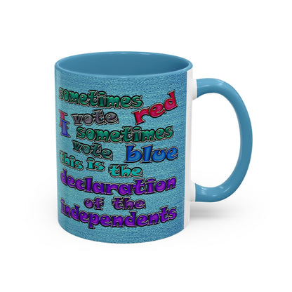 declaration of the independents - Accent Mug (faded blue)