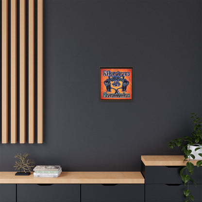 em cee squared - framed canvas art (burnt orange)