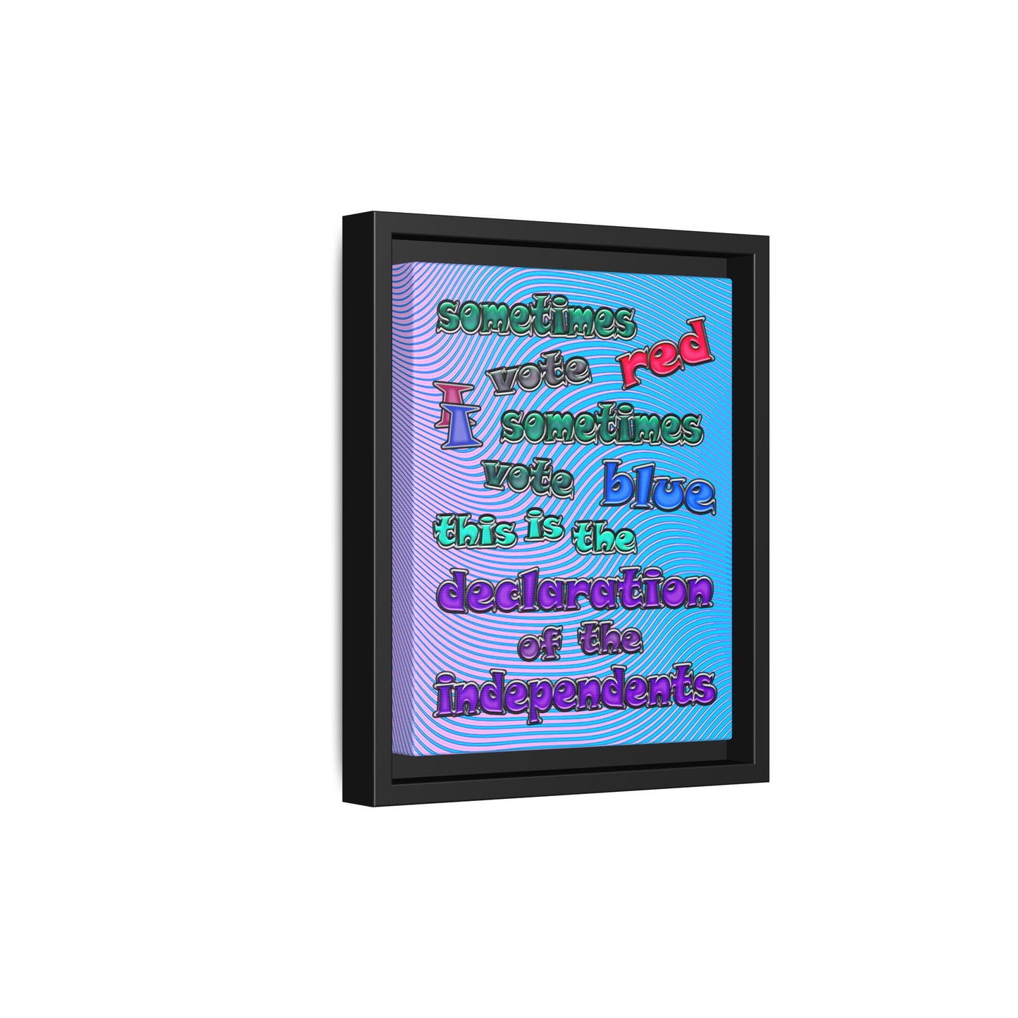 declaration of the independents - framed canvas art (light blue-purple wave)