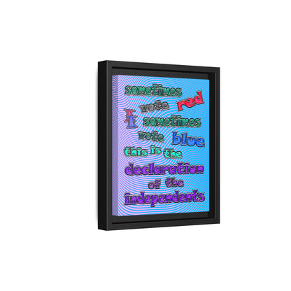 declaration of the independents - framed canvas art (light blue-purple wave)