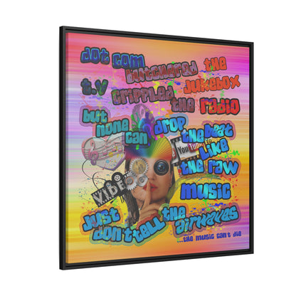 drop the beat - framed canvas art (color blur)