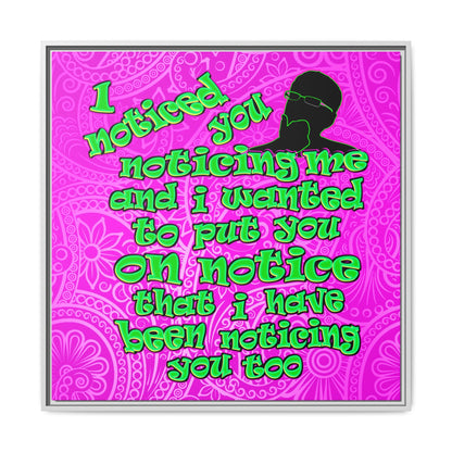 noticed you noticing - framed canvas art (pink swirl)