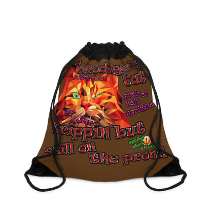 schrodinger's cat - Drawstring Bag (brown)