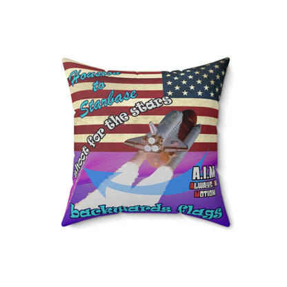 shoot for the stars - Spun Polyester Square Pillow - (purple-pink wave)
