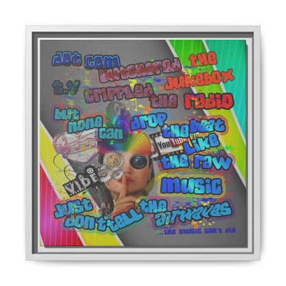 drop the beat - framed canvas art (rainbow split)