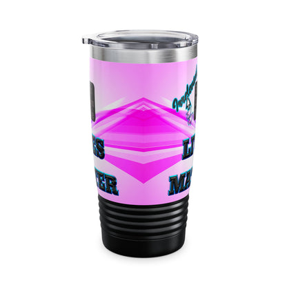 irrelevant - Ringneck Tumbler, 20oz (light blue-pink wave)