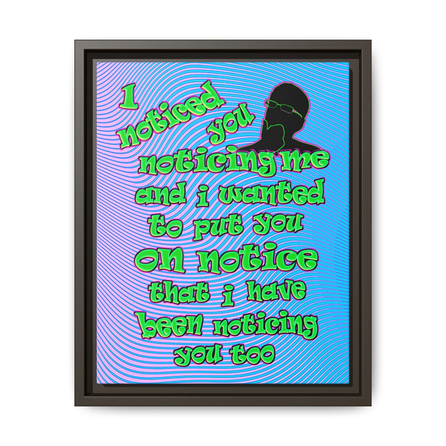noticed you noticing - framed canvas art (light blue-purple wave)