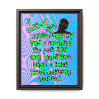 noticed you noticing - framed canvas art (light blue-purple wave)