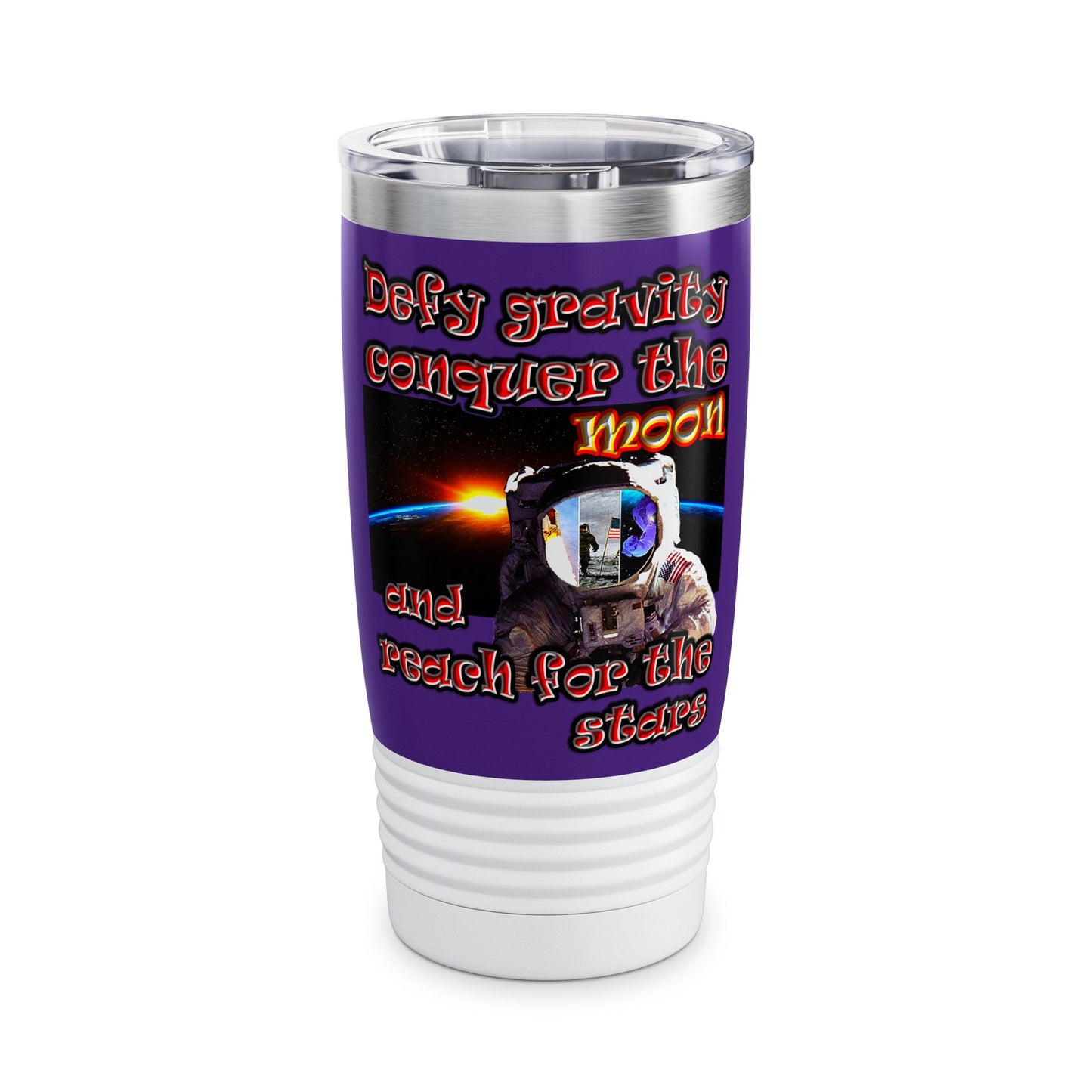 defy conquer reach - Ringneck Tumbler, 20oz (purple)