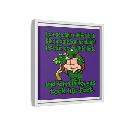 turtle race - framed canvas art (purple)