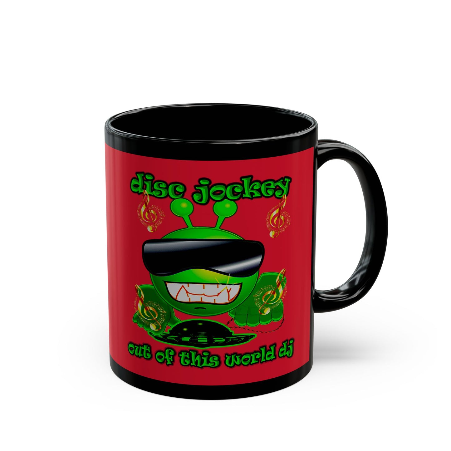 disc jockey - Black Mug (dark red)