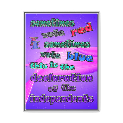 declaration of the independents - framed canvas art (purple-pink wave)