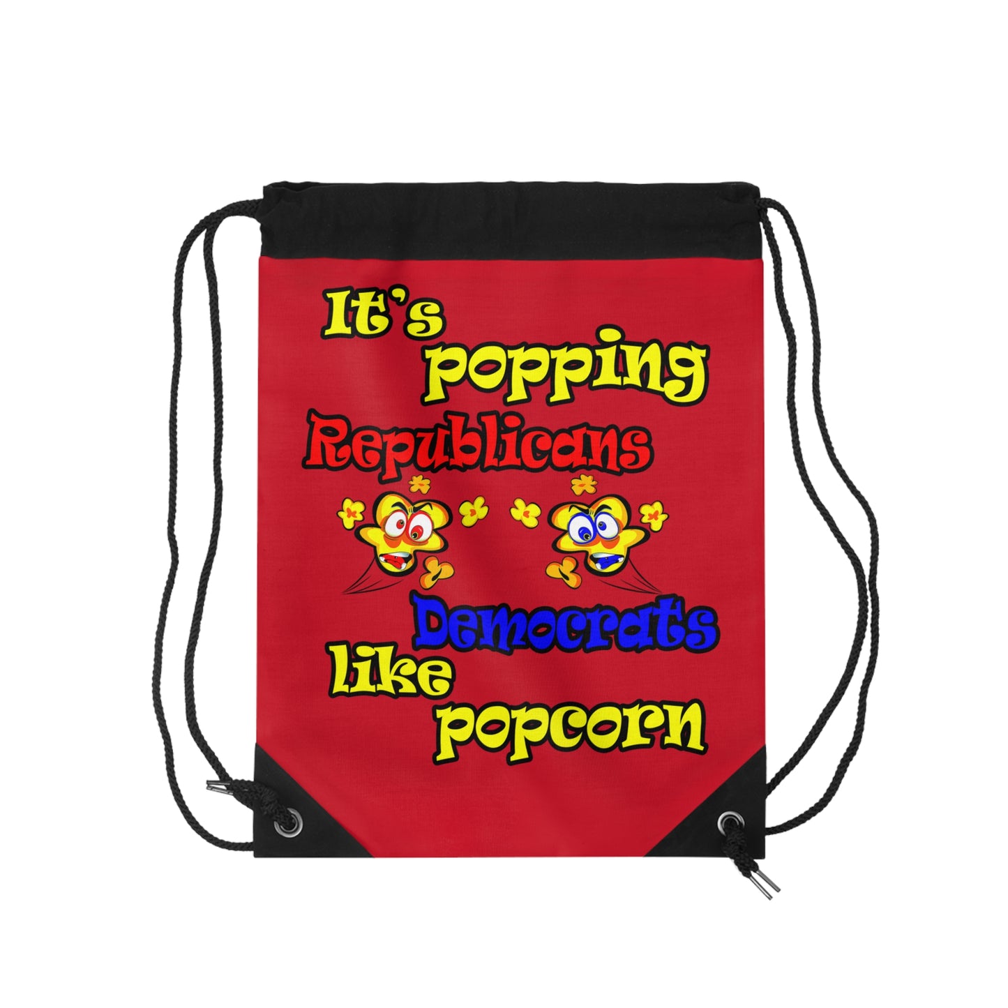 popping like popcorn - Drawstring Bag (dark red)