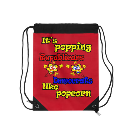 popping like popcorn - Drawstring Bag (dark red)