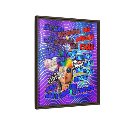 drop the beat - framed canvas art (purple wave)