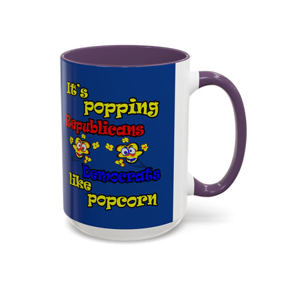 popping like popcorn - Accent Mug (dark blue)