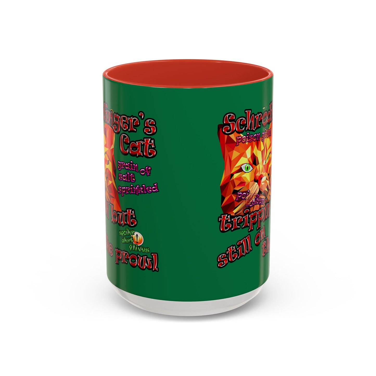 schrodinger's cat - Accent Mug (dark green)