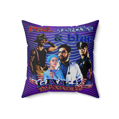 rw&b lives matter - Spun Polyester Square Pillow - (purple wave)