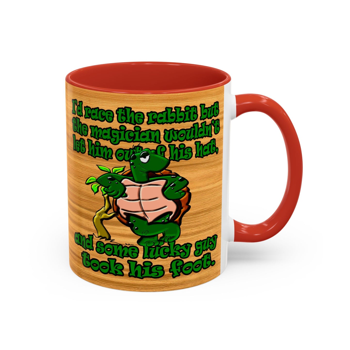 turtle race - Accent Mug (butterscotch wood finish)