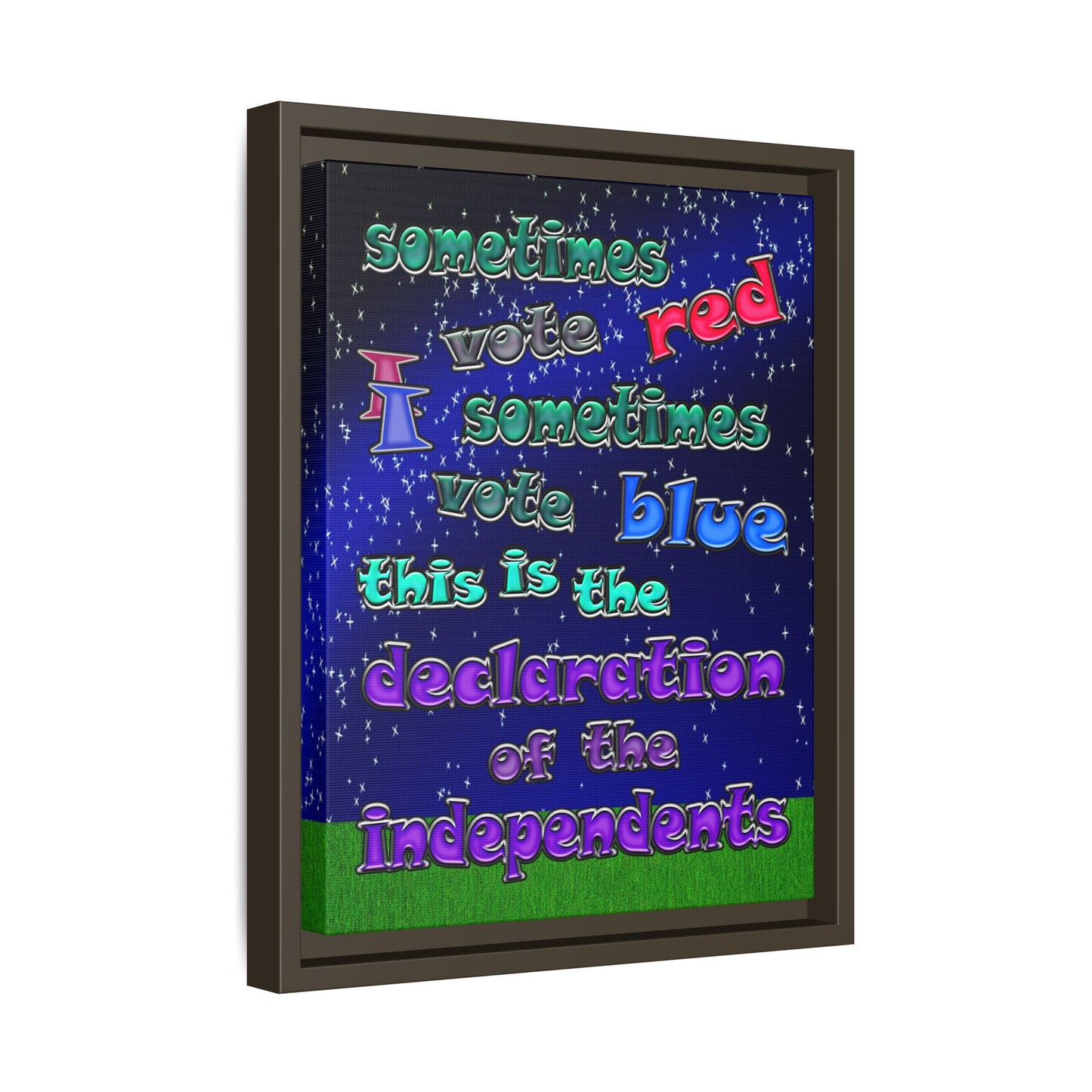 declaration of the independents - framed canvas art ('snoops' background)