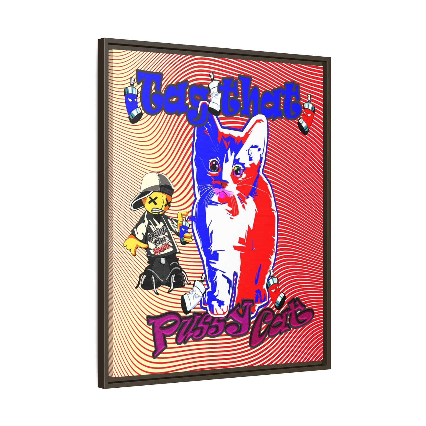 tag that - framed canvas art (yellow-orange wave)