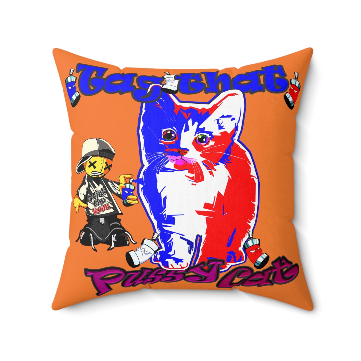 tag that - Spun Polyester Square Pillow - (crusta)