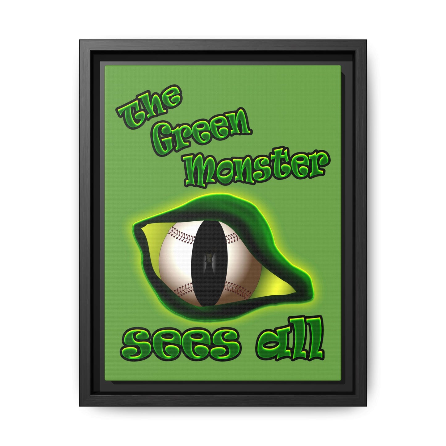 green monster - framed canvas art (green)
