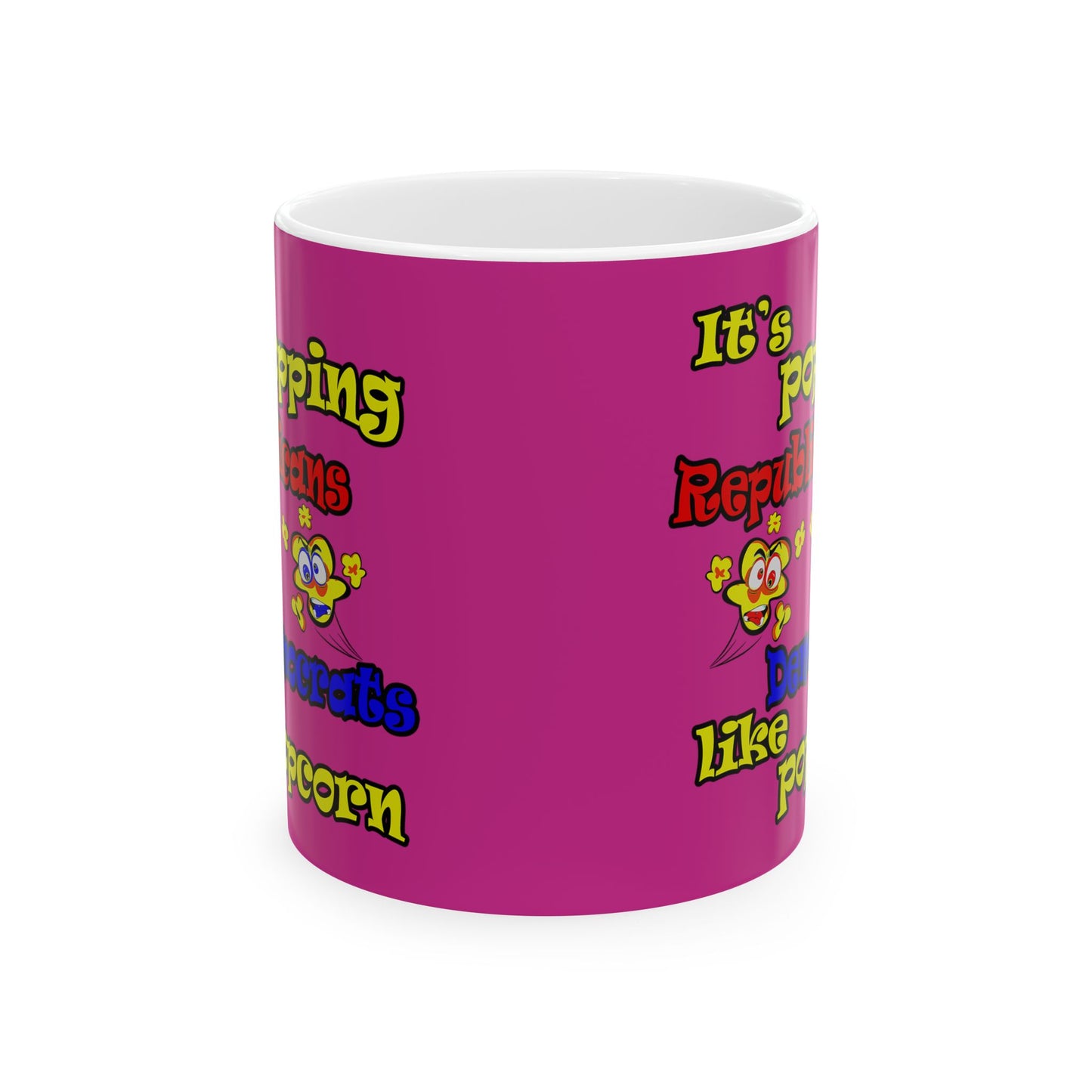 popping like popcorn - White Mug (pink)