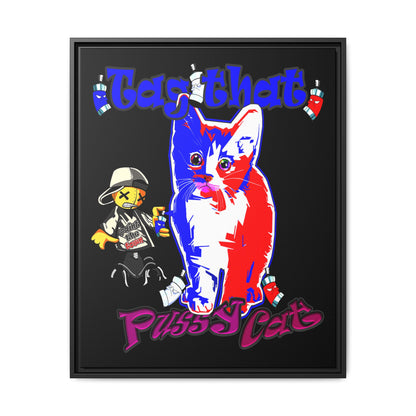 tag that - framed canvas art (black)