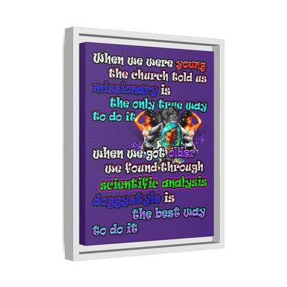 doggystyle - framed canvas art (purple)