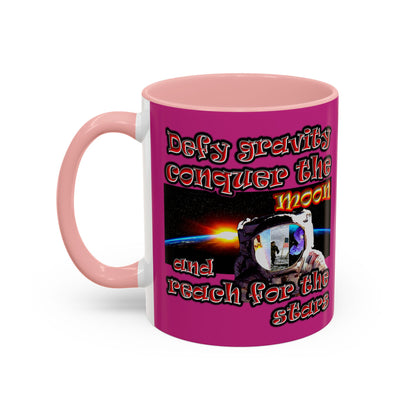 defy conquer reach - Accent Mug (pink)