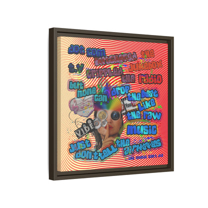 drop the beat - framed canvas art (yellow-orange wave)