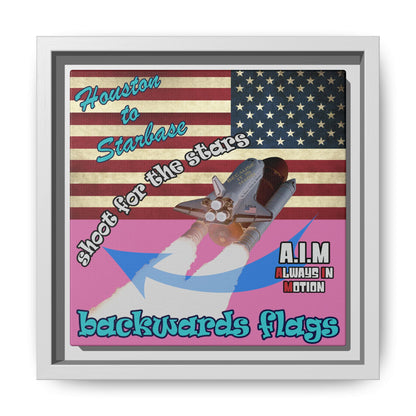 shoot for the stars - framed canvas art (light pink)