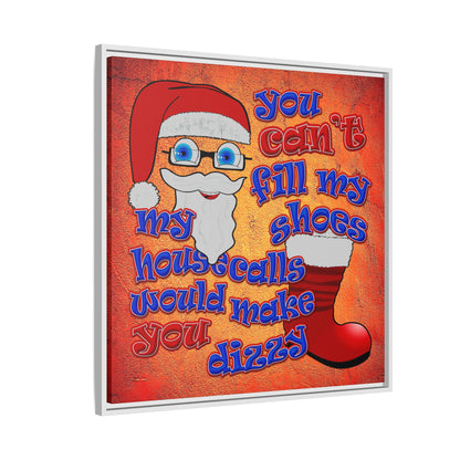 santa's shoes - framed canvas art (burnt orange)