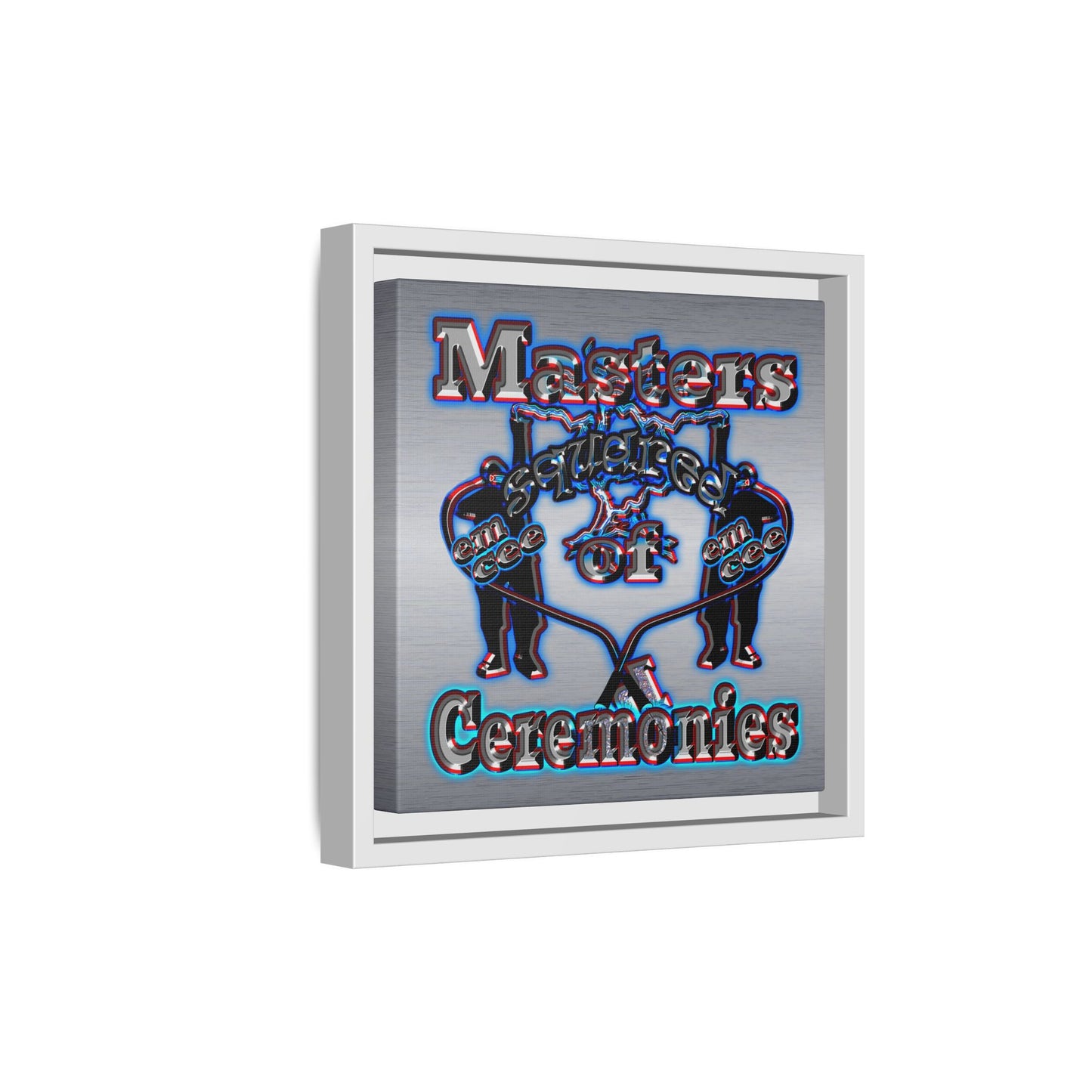 em cee squared - framed canvas art (brushed nickel)