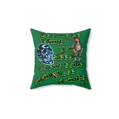 og - Faux Suede Square Pillow - (dark green)