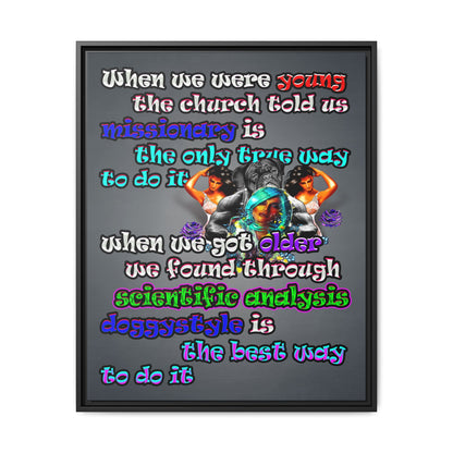 doggystyle - framed canvas art (grey-light grey)