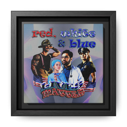 rw&b lives matter - framed canvas art (grey-pink wave)