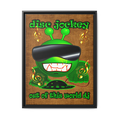 disc jockey - framed canvas art (brown papyrus)