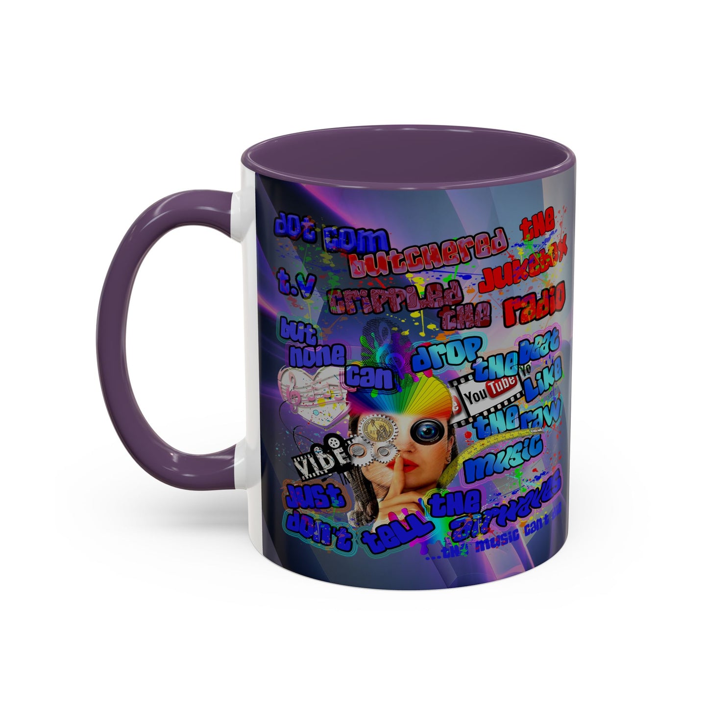 drop the beat - Accent Mug (grey-pink wave)