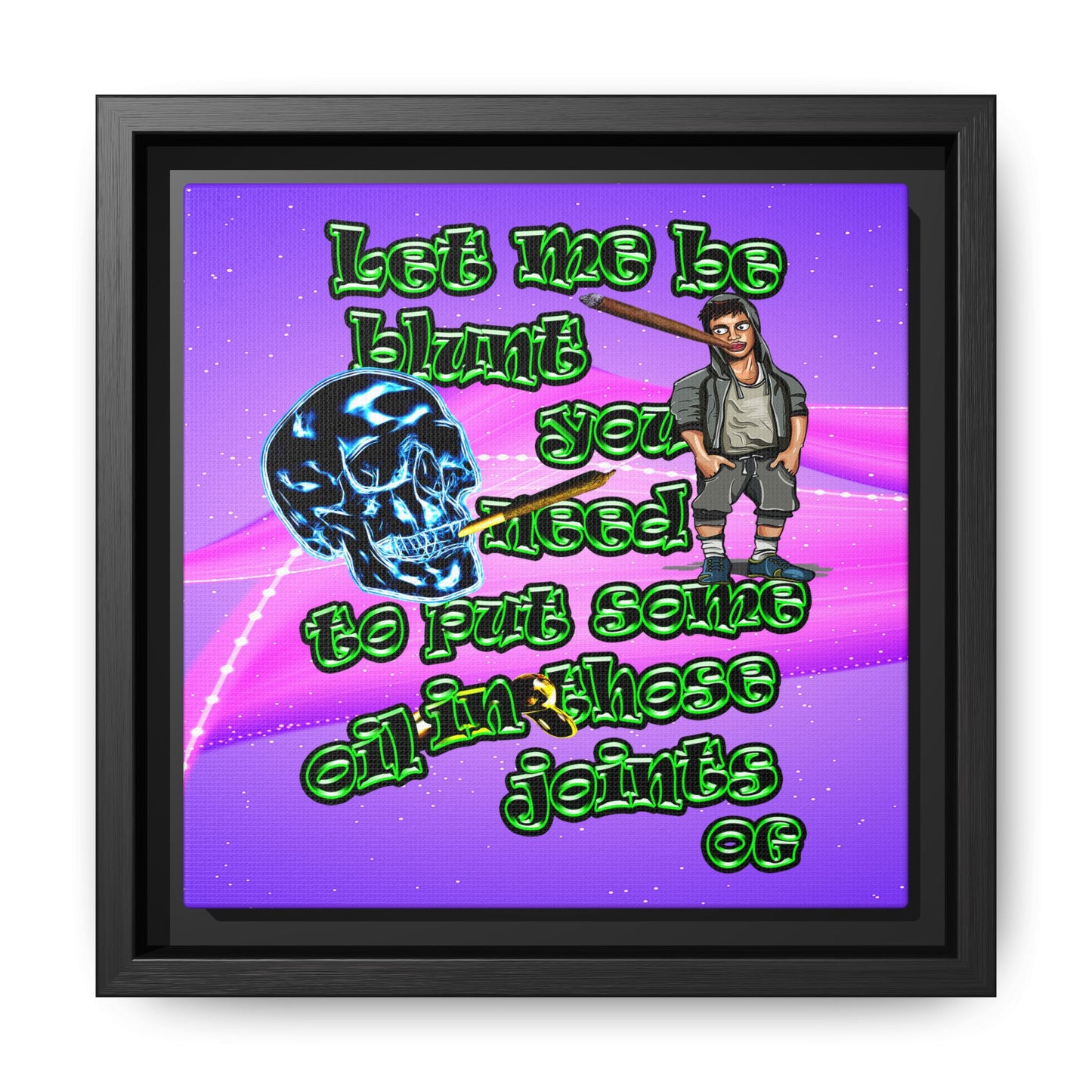 og - framed canvas art (purple-pink wave)