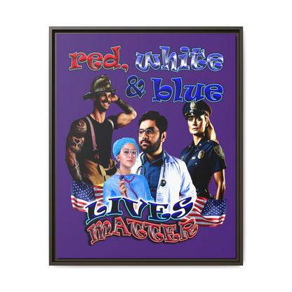 rw&b lives matter - framed canvas art (purple)