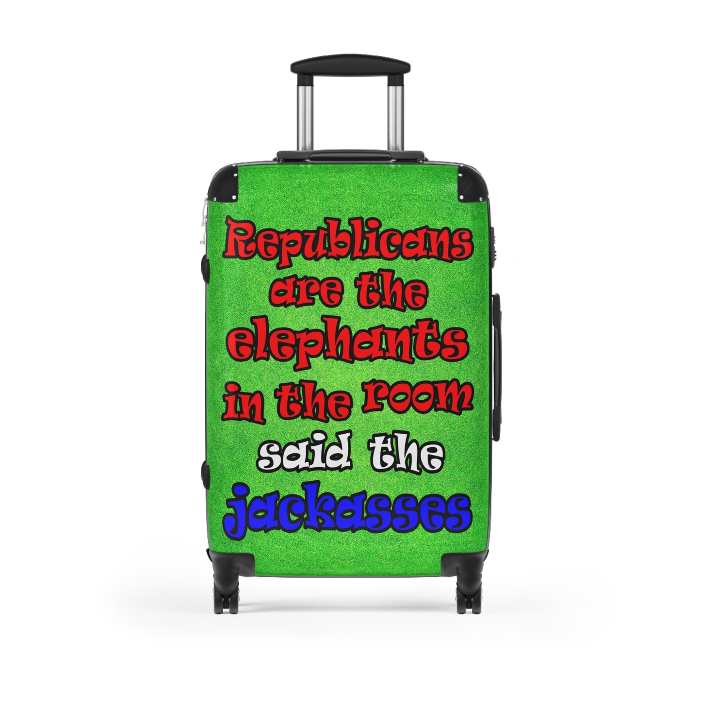 donkeys and elephants - Suitcase (green turf)