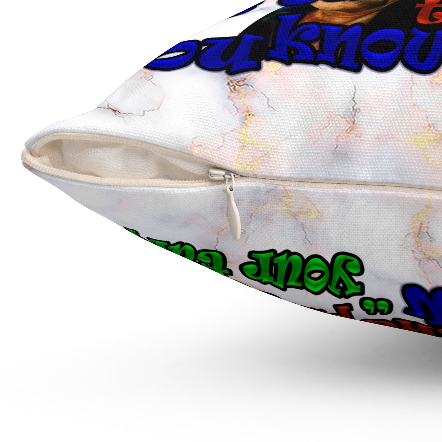 high noon - Spun Polyester Square Pillow - (white marble)